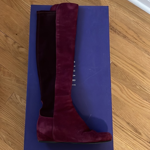 Auth Stuart Weitzman OTK Boots wine size 6 - Picture 4 of 11